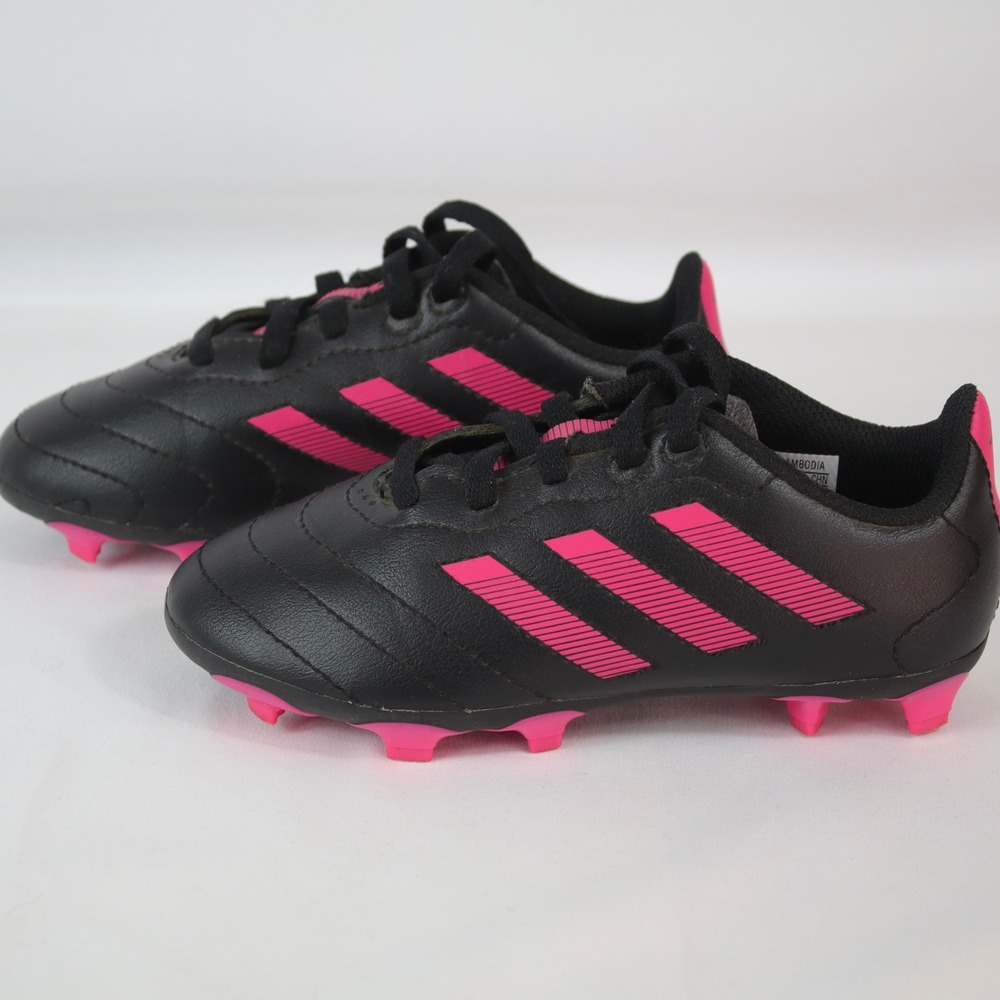 Adidas‎ Black & Pink Goletto VIII FG Kids Soccer Cleats Shoes Girl's Size 10.5